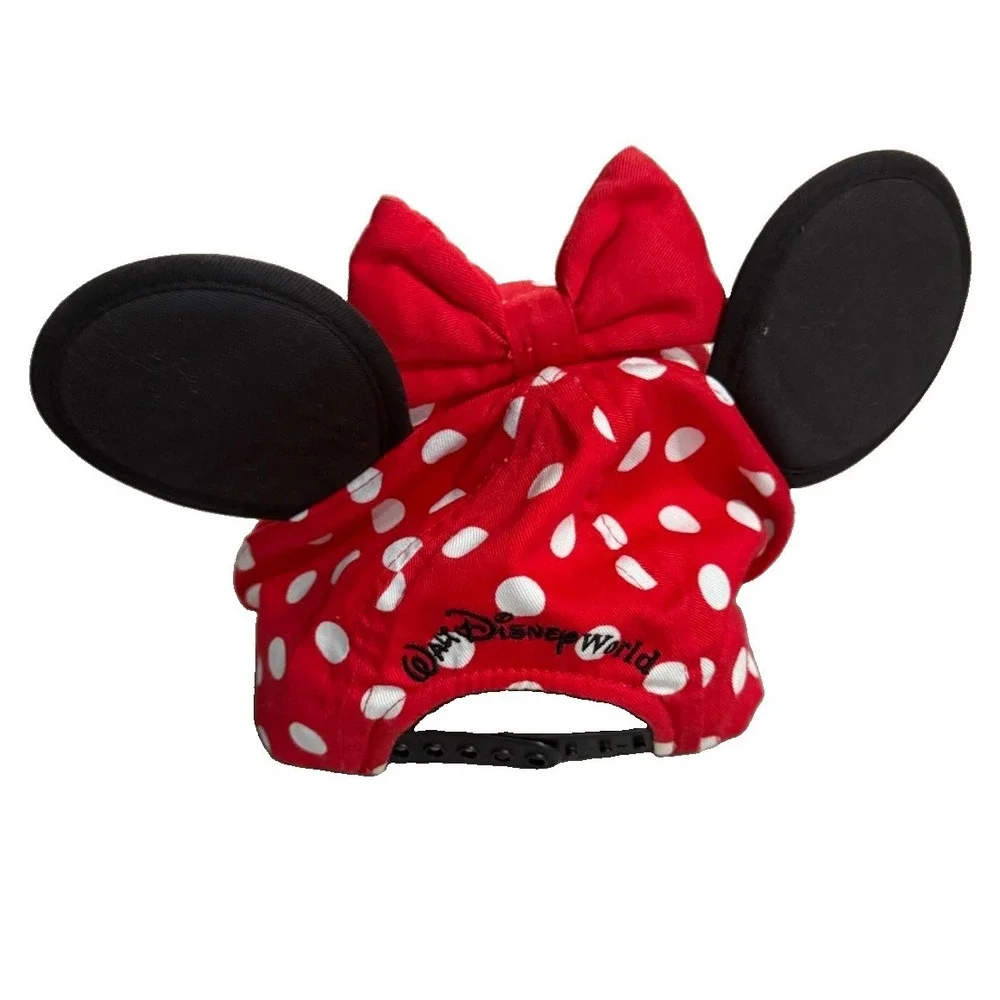 Disneyland Minnie Mouse Ears and Bow Snapback Baseball Cap Hat